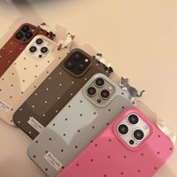 Simple à pois mignon 3D chat coque de téléphone coque de téléphone en Silicone pour IPhone 11 12 13Pro Max 14 15 16Plus couverture cellulaire