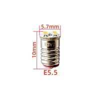 Ampoule LED E5.5 6.3V 0.15W, ampoule de remplacement miniature