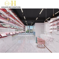 Vitrine de présentation de style chic et luxueux, présentoir cosmétique, vitrine en verre transparent, présentoir cosmétique