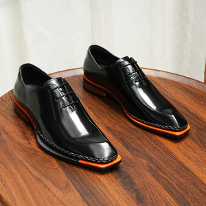 Scarpe di cuoio formali di affari. Intero pezzo di vacchetta da uomo. Di fascia alta Feel.br sushed Color. Superficie lucida. Scarpe fatte <span class=keywords><strong>a</strong></span> mano in vacchetta - Product Image 2
