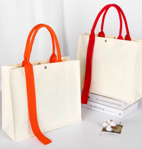 กระเป๋าผ้าแคนวาสเคลือบลามิเนตแบบสั่งทำจากโรงงาน กระเป๋าสะพายไหล่ผ้าแคนวาสกันน้ำสำหรับชายหาด พร้อมหูหิ้วหลากสีสัน กระเป๋าช้อปปิ้ง - Product Image 1