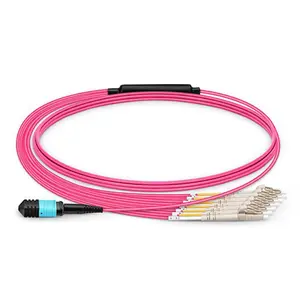 Cable de conexión de fibra multimodo de 12 núcleos OM4 50/125 LSZH, cable de conexión de fibra óptica de 1 metro, OM4/UPC