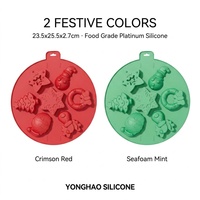 Moule à bonbons de Noël sur mesure, fabrication OEM/ODM, 7 cavités, silicone de qualité alimentaire, platine, flexible, non toxique, démoulage facile