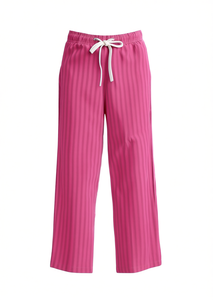 J699 2 Pantaloni Larghi da Donna a Righe in Maglia con Elastico in Vita e Coulisse Vestibilità Ampia Lunghezza alla Caviglia Casual Estivi - Product Image 1