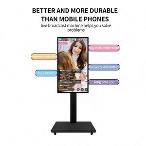 65-inch tất cả-trong-một Thiết bị phát sóng trực tiếp di động/máy tính điều khiển di chuyển màn hình cảm ứng trong nhà <span class=keywords><strong>kiosk</strong></span> Áp phích kỹ thuật số - Product Image 2