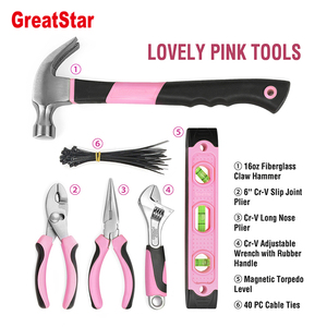 <span class=keywords><strong>103PCS</strong></span> Hộ Gia Đình Nói Chung Tay Màu Hồng Bộ Dụng Cụ Công Cụ Nhà Lady Hồng Bộ Công Cụ Với Vòng Pouch - Product Image 3