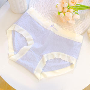 Оптовая продажа, бесшовное комфортное и дышащее тонкое нижнее белье из чистого хлопка, для девочек - Product Image 4