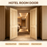 Natural Solid Pine Interior Door Unfinished Timber Door for Villa Inner Room Decoration