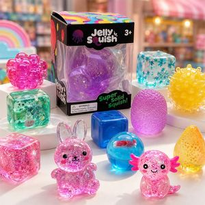 Cute Crystal Stress Figures Shiny Gel Axolotl Crab Octopus Jellyfish Diamond Ball Classroom Prize Toy <b>Pack</b> - Product Image 5