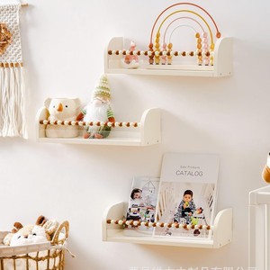 <b>Wall</b> <b>Mounted</b> <b>Shelf</b> White Rectangle Storage Rack For Kitchen Bedroom Living Room Organization - Product Image 1