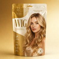 Sac d'emballage pour perruques avec logo imprimé personnalisé, impression numérique, pochette refermable en mylar réutilisable pour cheveux courts et tresses
