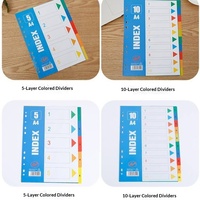 Nouveaux séparateurs multicouches colorés en plastique pour classeur, index A4, cartes de classification, modèle de papier de tri à 11 trous