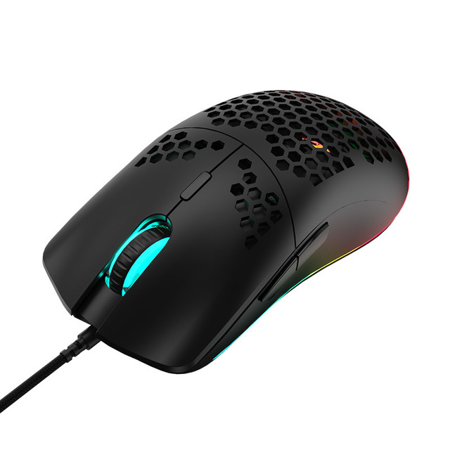 M1 Wired Lightweight Gaming Mouse 69g Ultralight Honeycomb Shell RGB Chroma Backlit 6400 DPI Ergonomic for Laptop PC Mac Gamer