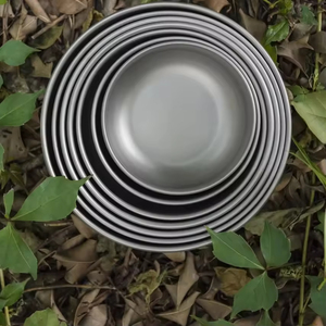 Bol de camping en titane pur sablé de qualité supérieure Keith Ti5332 - Design minimaliste moderne gris argenté, logo personnalisable, 300 ml - Product Image 6