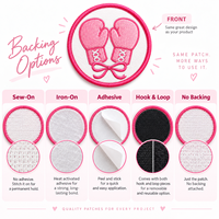 Badge brodé personnalisé OEM pour la boxe, patch sportif rond avec détails de broderie fine pour accessoires vestimentaires