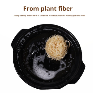 Brosse à vaisselle en loofah naturelle écologique à motif rayé, faite à la main, à torsion basse, pour le nettoyage de la cuisine, avec cœur en loofah - Product Image 4