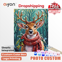 Kit de peinture par numéros ORFON pour débutants en DIY, vente en gros de peinture acrylique Mr. Cerf dans la neige