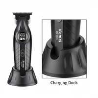 Tondeuse à cheveux pour homme KEMEI Km-1743 LED avec lame en acier inoxydable, tondeuse électrique pas chère pour barbe, fabricant avec support gratuit