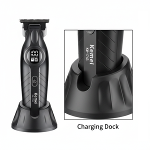 Tondeuse à cheveux pour <span class=keywords><strong>homme</strong></span> KEMEI Km-1743 LED avec lame en acier inoxydable, tondeuse électrique <span class=keywords><strong>pas</strong></span> chère pour barbe, fabricant avec support gratuit - Product Image 2