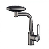 Robinet de douche thermostatique contemporain à débit contrôlé, en acier inoxydable chromé poli, avec poignée unique et pommeau de douche carré