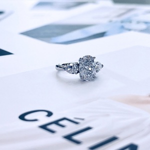 Bague de fiançailles solitaire en diamant ovale certifié IGI, or massif 14 carats, diamant de laboratoire de 1,0 ct, 1,5 ct, 2,0 ct - Product Image 5