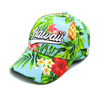 Topi Snapback Hawaii kustom terlaris dengan bunga bordir 2 warna tersedia gaya Formal grosir topi Hawaii