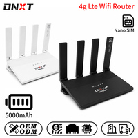 Router Wifi 4G DNXT 300Mbps, Módem USB 4G LTE, 1WAN/4LAN, Router Wifi 6 de 2.4GHz, 5000mAh, Modo AP, Router Wifi con SIM para Oficina