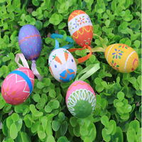 Ornements suspendus en forme d'œuf de Pâques, 6 pièces, œufs en papier peints colorés avec ruban pour arbre de Pâques, artisanat DIY, fournitures de décoration de fête