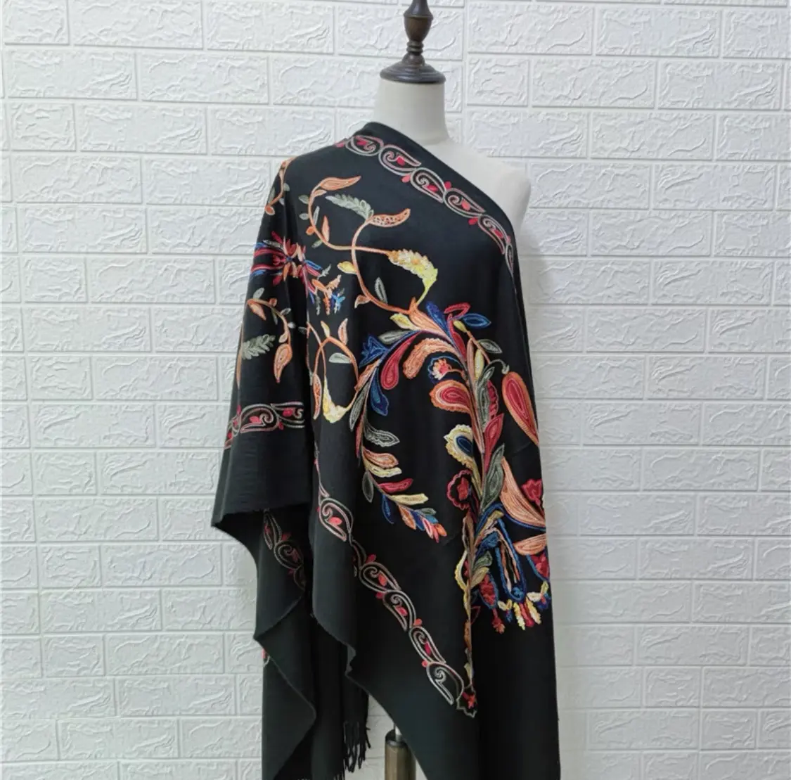 Thin Long Scarf Female Multicolor Patterned Embroidered Cashmere Scarf For Women
