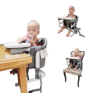 6-24 Monate 3 in 1 Babyknüchter einfach zu bedienender tragbarer Hook-on-Stuhl, Kunstleder Luxus-Tisch-Hochstuhl Clip-On