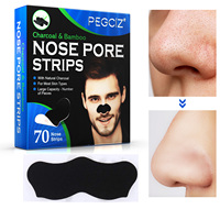 PEGCiZ marque privée logo personnalisé nettoyage en profondeur points noirs enlever les bandes nasales, patch nasal de soin des pores de la tête noire