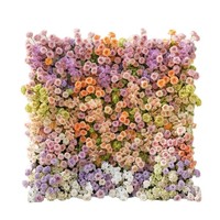 Mur de fleurs artificielles en tissu avec roses et hortensias en soie
