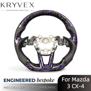 Funda de <span class=keywords><strong>Volante</strong></span> Personalizada Kryvex para Mazda 3 6 CX-4 CX-5 2017-2019, Cuero Napa Perforado - Product Image 2