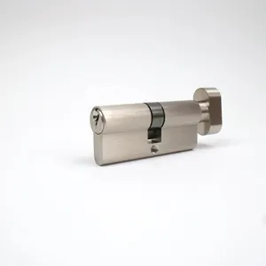 solid brass euro profile thumb turn cylinder for mortise lock satin nickel 70mm length conforming to EN1303