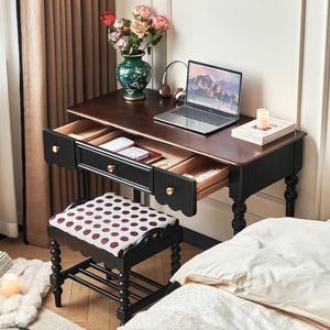 French Style Solid Wood <b>Desk</b> With Drawers Makeup Vanity <b>Study</b> Table Office Furniture - Product Image 4