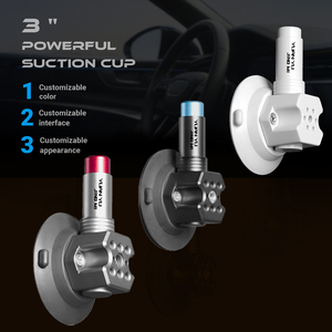 Support de voiture YUANYUJINGMI à ventouse puissante de 3 pouces, base en alliage d'aluminium, double vis 1/4" et 3/8", fixation rapide pour caméra d'action - Product Image 2