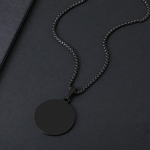 Collana Rotonda in Acciaio Inossidabile <span class=keywords><strong>con</strong></span> Logo Inciso al Laser e Stampa a Colori, Materiale per Ciondolo Vuoto <span class=keywords><strong>con</strong></span> Incisione del Nome - Product Image 4