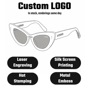 Lunettes de soleil carrées sans monture de luxe, monture en métal doré, bord supérieur texturé, verres dégradés, branches en métal, unisexe, vente en gros - Product Image 3