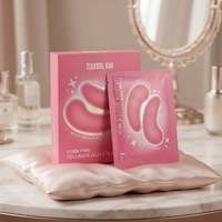 Masque pour les yeux en gelée de collagène rose PDRN, best-seller transfrontalier, 6 paires de patchs oculaires roses, réduction des gonflements, éclaircissant, pour tous types de peau