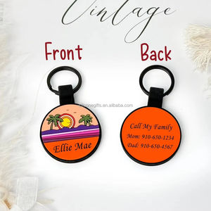 세련된 사용자 정의 QR 코드 라운드 실리콘 애완 동물 태그 내구성 조각 인쇄 이름 ID 목걸이 동물 패턴 레이스 장식 - Product Image 3