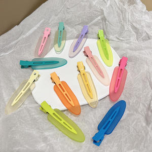 夏季热卖高品质无折痕发夹甜美风格果冻色亚克力金属断发夹女童刘海 - Product Image 2