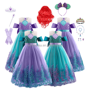 Disfraz de Sirenita para Niña, Vestidos de Princesa, Disfraces de <span class=keywords><strong>Ariel</strong></span> para Niñas, Disfraz de Halloween, Cosplay, Fiesta de Cumpleaños <span class=keywords><strong>con</strong></span> Accesorios - Product Image 1