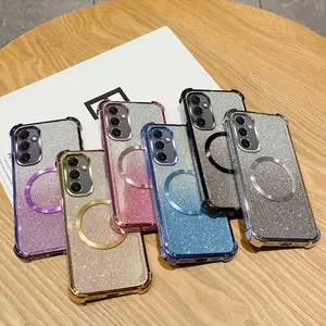 Étui de téléphone à anneau magnétique transparent antichoc pour Samsung Galaxy A06 A16 A05 A05S A15 A25 A35 A55 A54 5G Glitter Soft Cover - Product Image 1