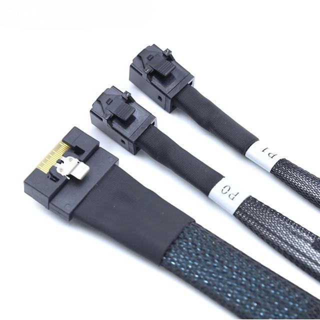 High-quality MINI SlimSAS SFF-8654 Full Package Anti-misinsertion 8i 4.0 to 2X SAS 8643 Server Cable for Server Storage