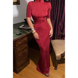<b>Burgundy</b> Satin A-Line Evening <b>Dress</b> Ladies XL <b>Prom</b> <b>Dress</b> Tiered Decoration Empire Waist Sweetheart Collar Short Simple Party - Product Image 5