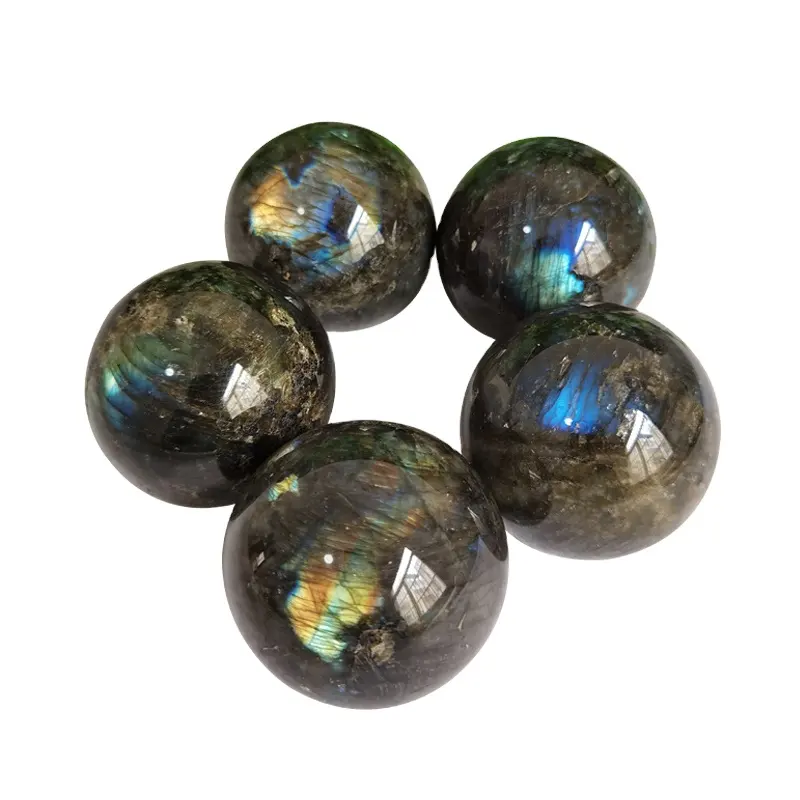 Hot sell high quality customized natural polished labradorite crystal blue sphere