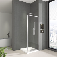 Paroi de douche latérale en verre trempé fixe à cadre ultra-fin