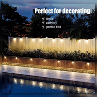 Lampes solaires LED étanches pour clôtures, marches extérieures, jardins et patios, lumière chaude, en PC et verre trempé, adaptées aux murs et clôtures