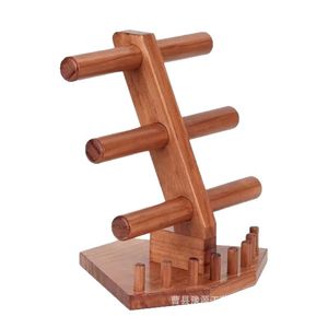 Wooden Jewelry Display Rack 3 Tier Solid Wood Desktop Storage For Bracelets <b>Necklaces</b> Rings Prayer Beads Organizers - Product Image 2