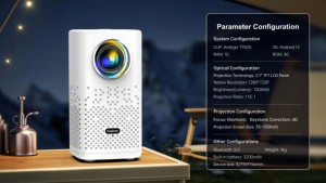 Anxin H1P Mini proyector de batería de mano <span class=keywords><strong>LCD</strong></span> 4K portátil recargable proyector de vídeo inteligente aplicación integrada Android 13 Datashow - Product Image 2